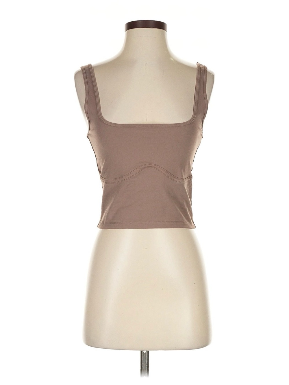 Abercrombie & Fitch Taupe Square-Neck Tank Top